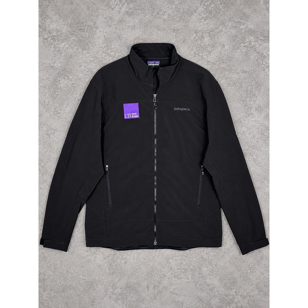 Patagonia Adze Softshell Jacket Mens Large Black Full Zip Hiking Climbing